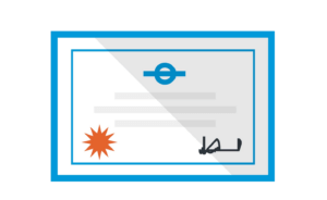 Illustration eines Zertifikates, das nach erfolgreichem Absolvieren eines Trainings vergeben wird